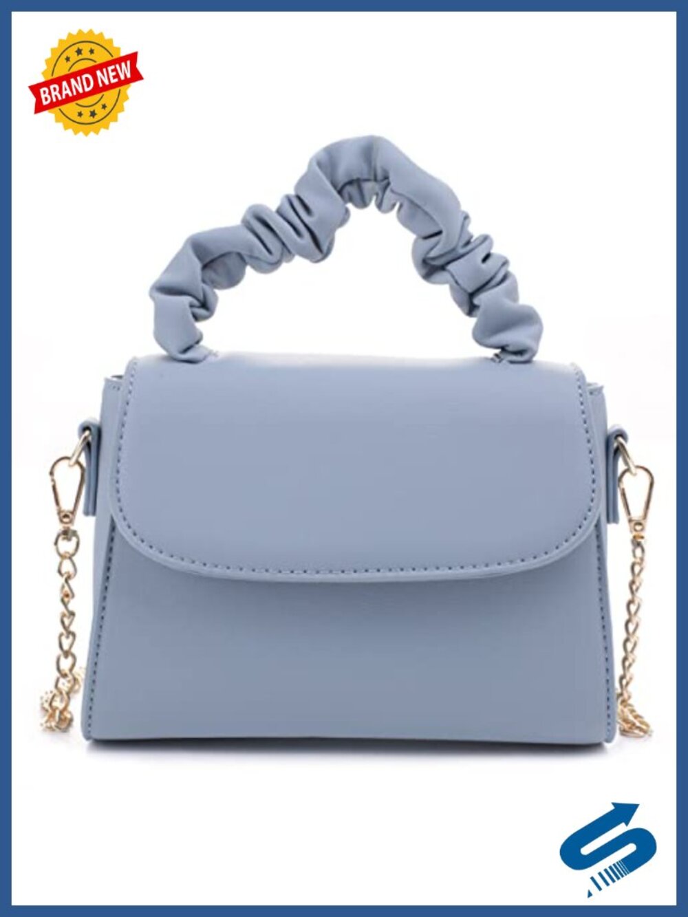 Vegan Leather Crossbody Bag Small Satchel with Top Handle